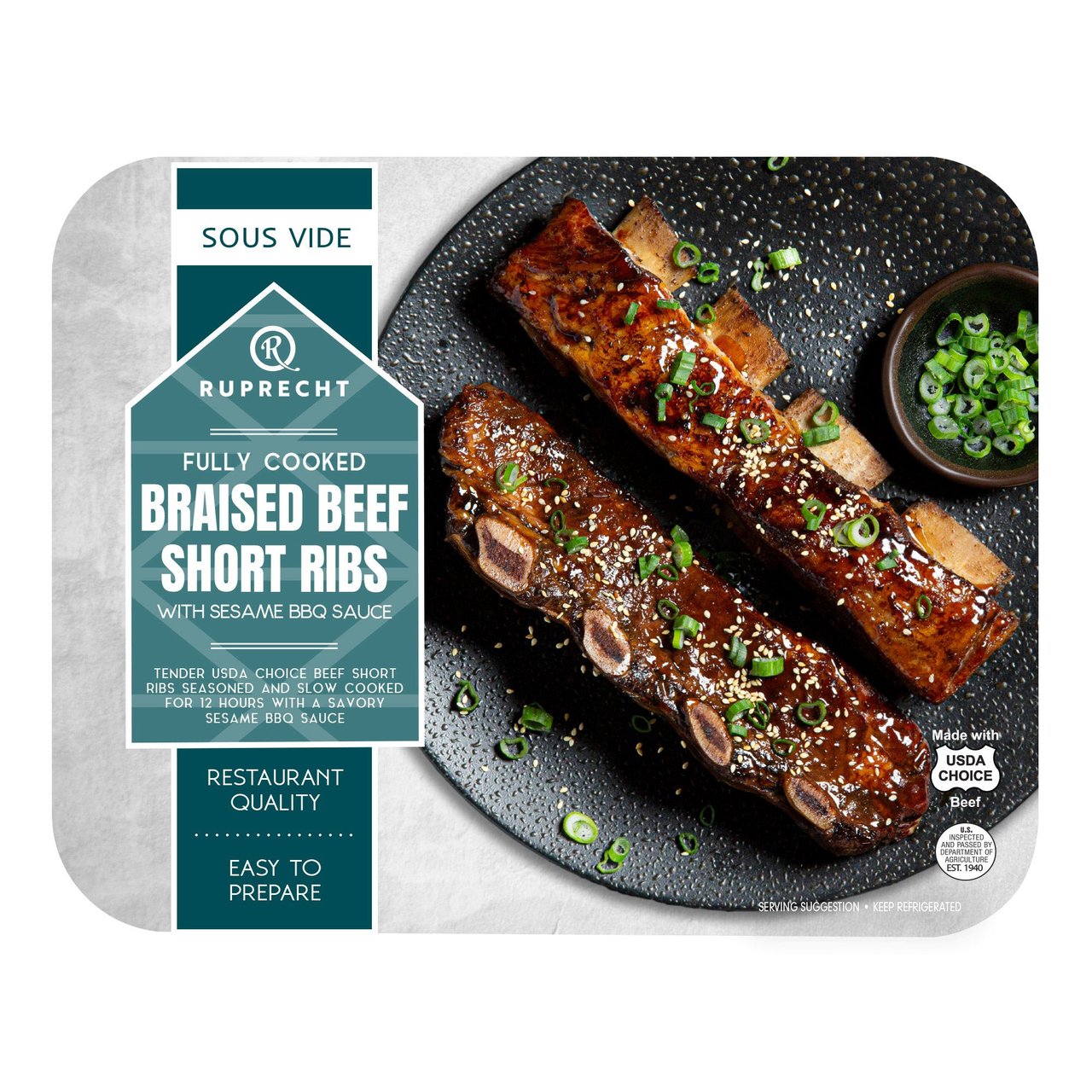Ruprecht Braised Beef Short Ribs with Sesame BBQ Sauce, Priced Per Pound - Image 1