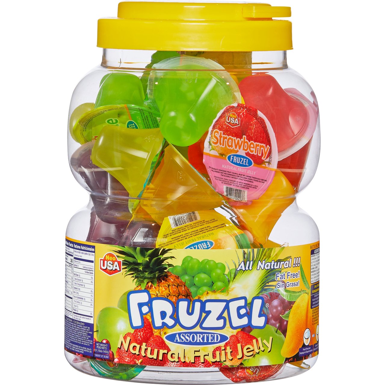 Neo USA Fruzel Natural Fruit Jelly Assorted Flavors, 38 CT - Image 1