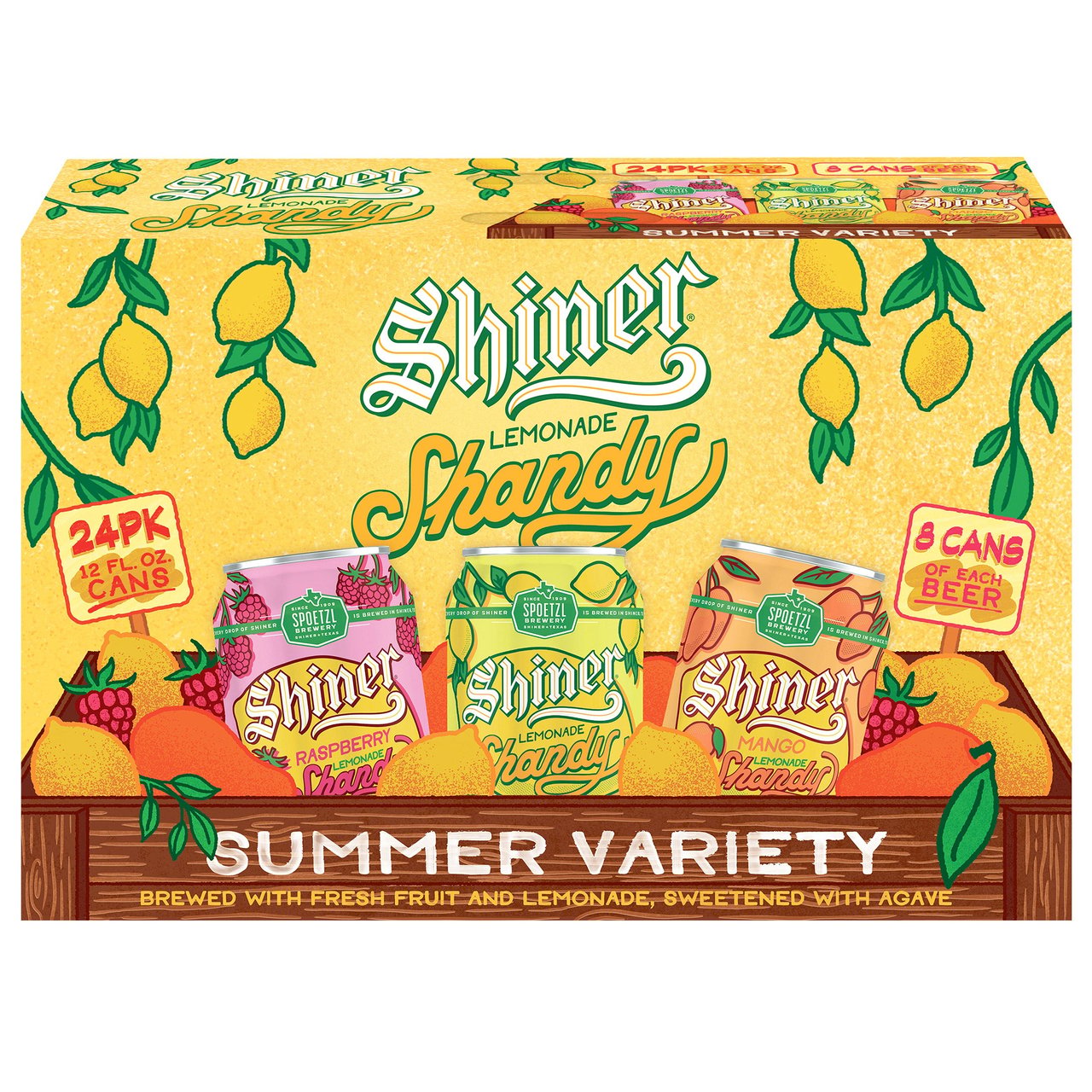 Shiner Lemonade Shandy Variety 24/12 oz Cans