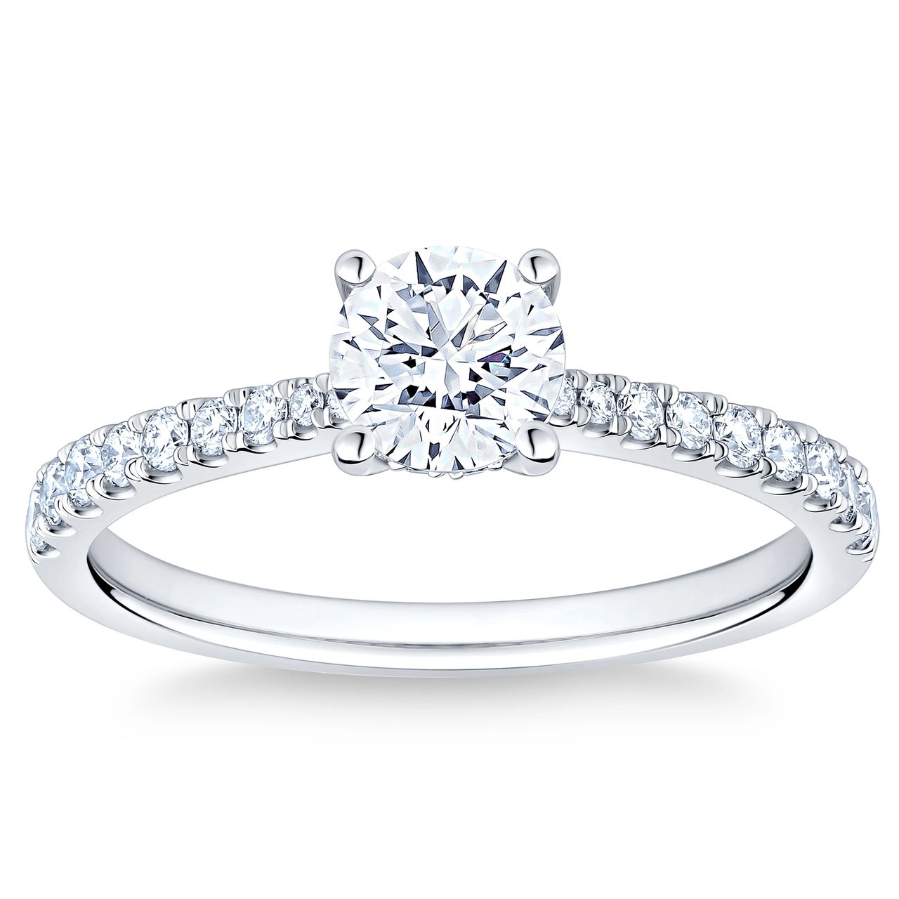 Platinum VS2 I 1.00 CTW Round Diamond Bridal Ring (0.70 CTR) - Image 1