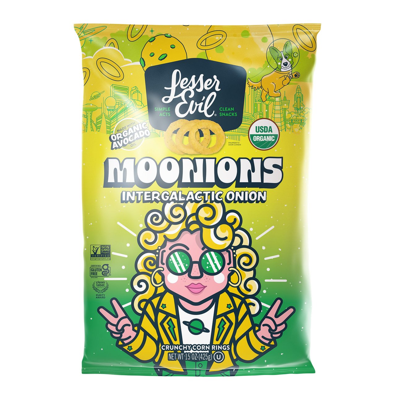 LesserEvil Moonions Intergalactic Onion 15.0 oz - Image 1