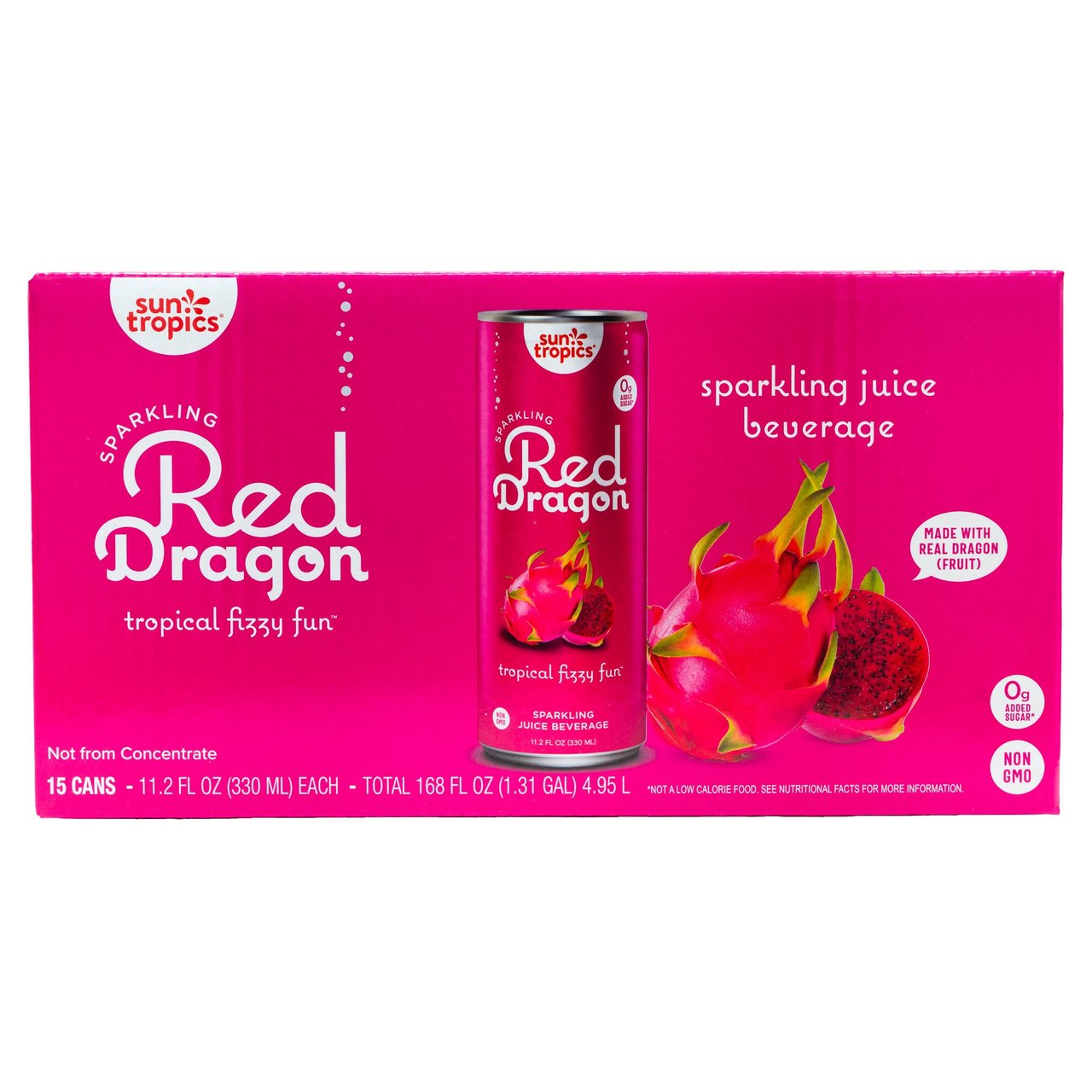 Sun Tropics Sparkling Dragon Fruit 15 Cans 11.2 Ounces Each - Image 1