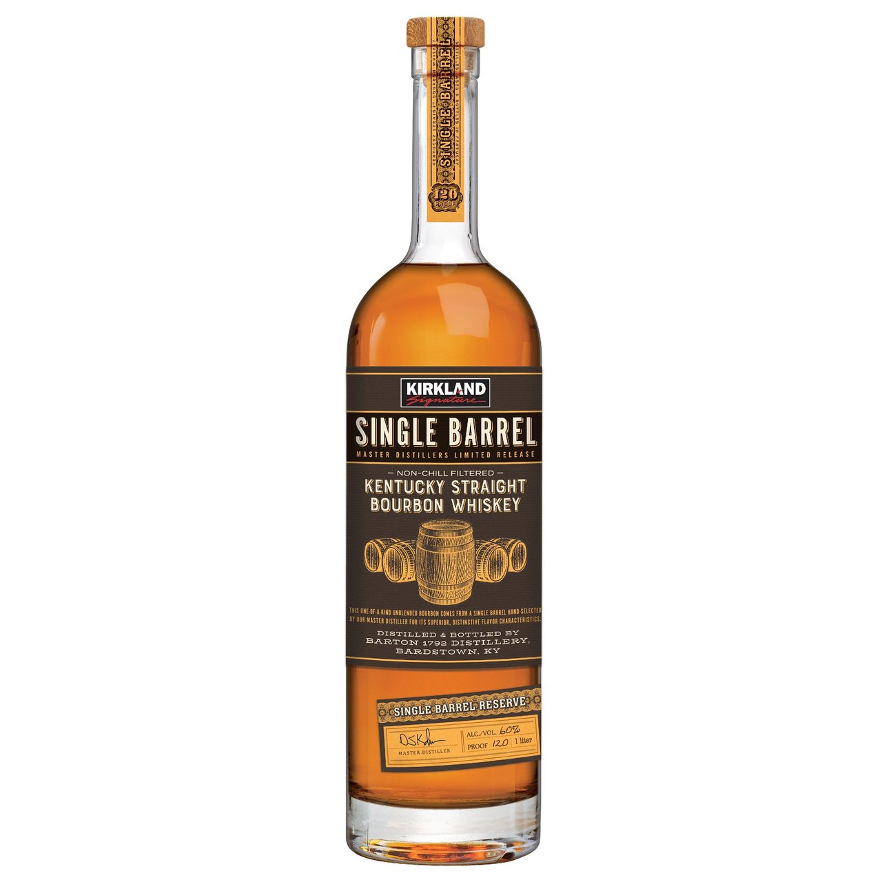 Kirkland Signature Single Barrel Kentucky Straight Bourbon Whiskey, 1L - Image 1