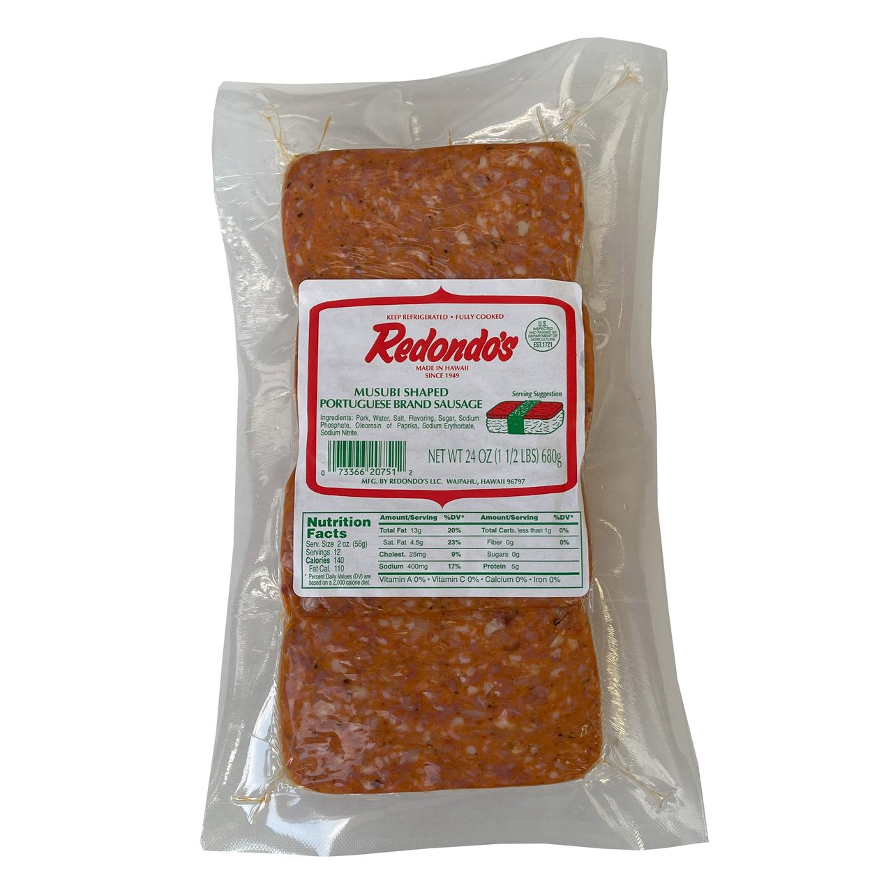 Redondo's Musubi Style Portuguese Sausage 24oz - Image 1