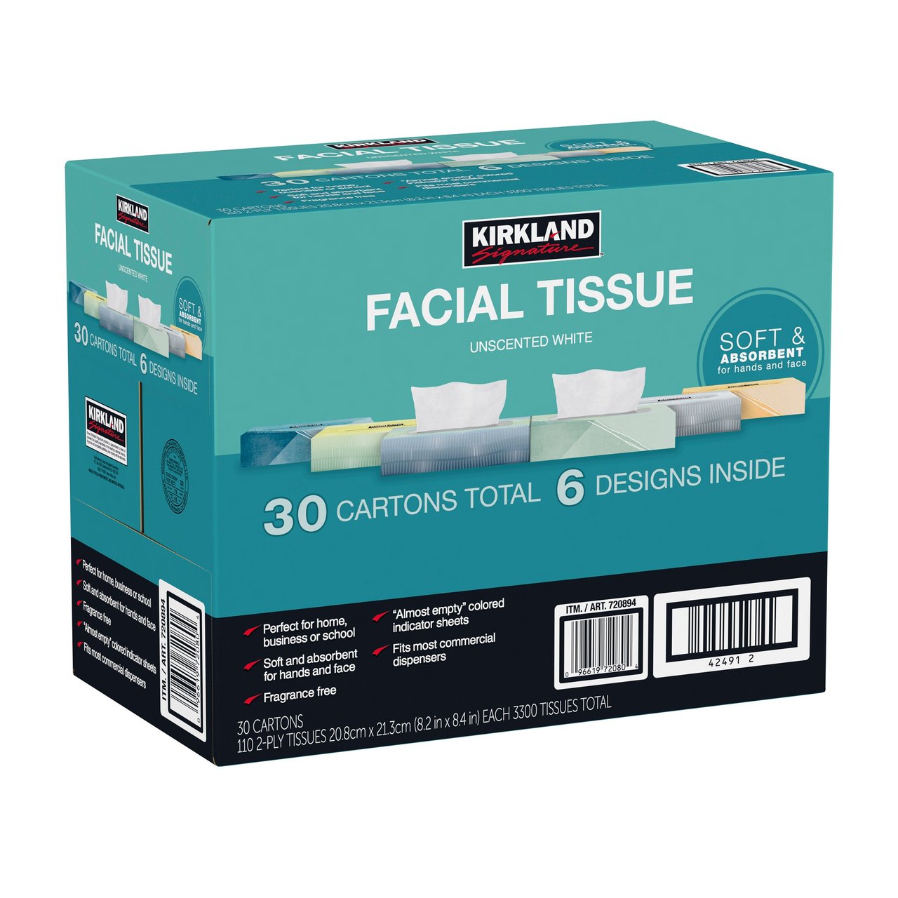Kirkland Signature Facial Tissue Lodge Pack 30/110ct 2-Ply - Image 1