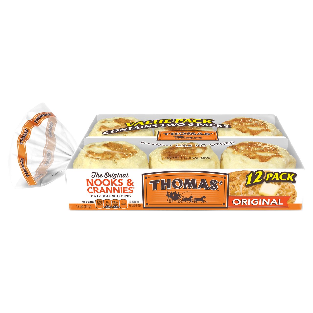 Thomas' English Muffins, Original, 2/6 CT - Image 1