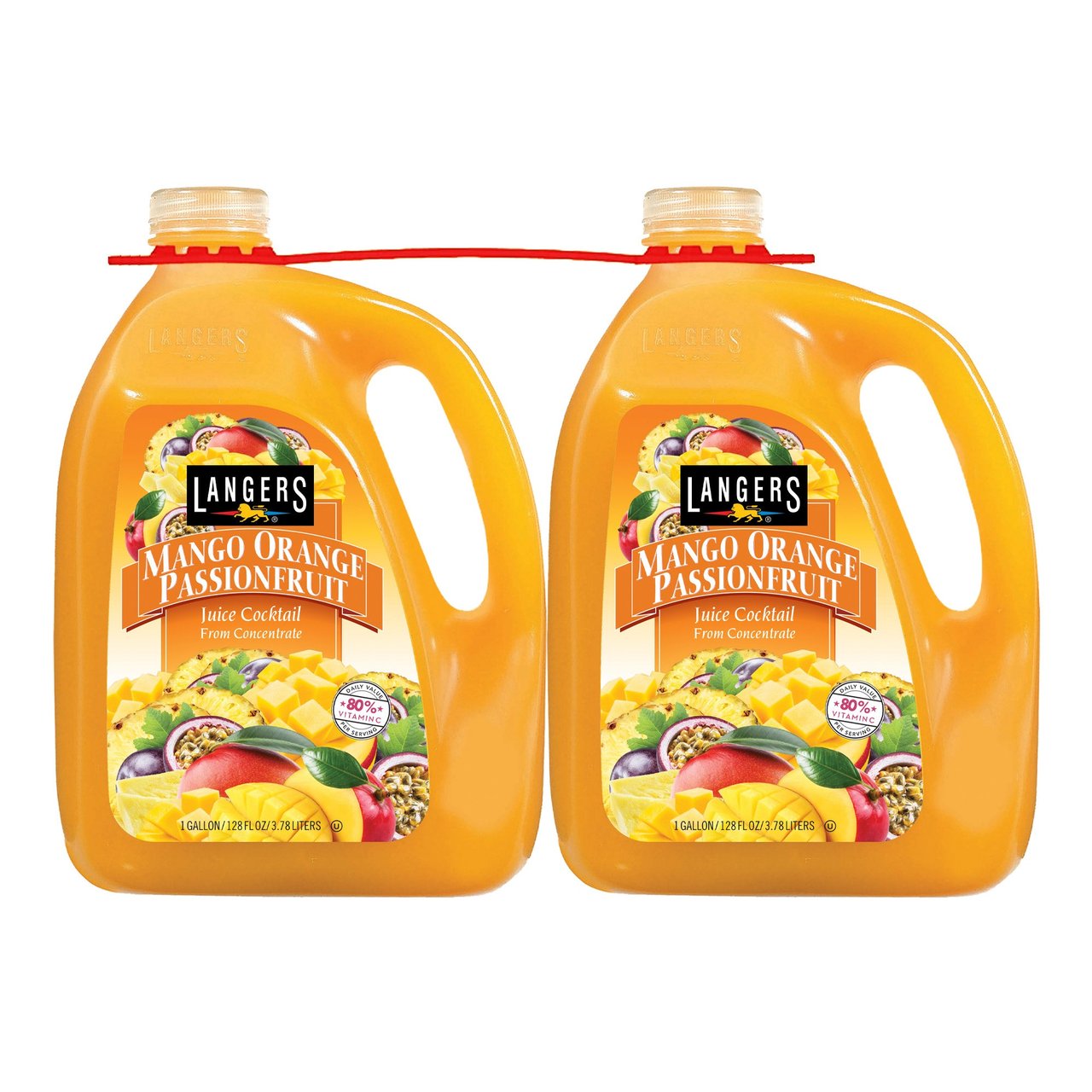 Langers Juice Cocktail Mango Orange Passion 2/128 oz - Image 1