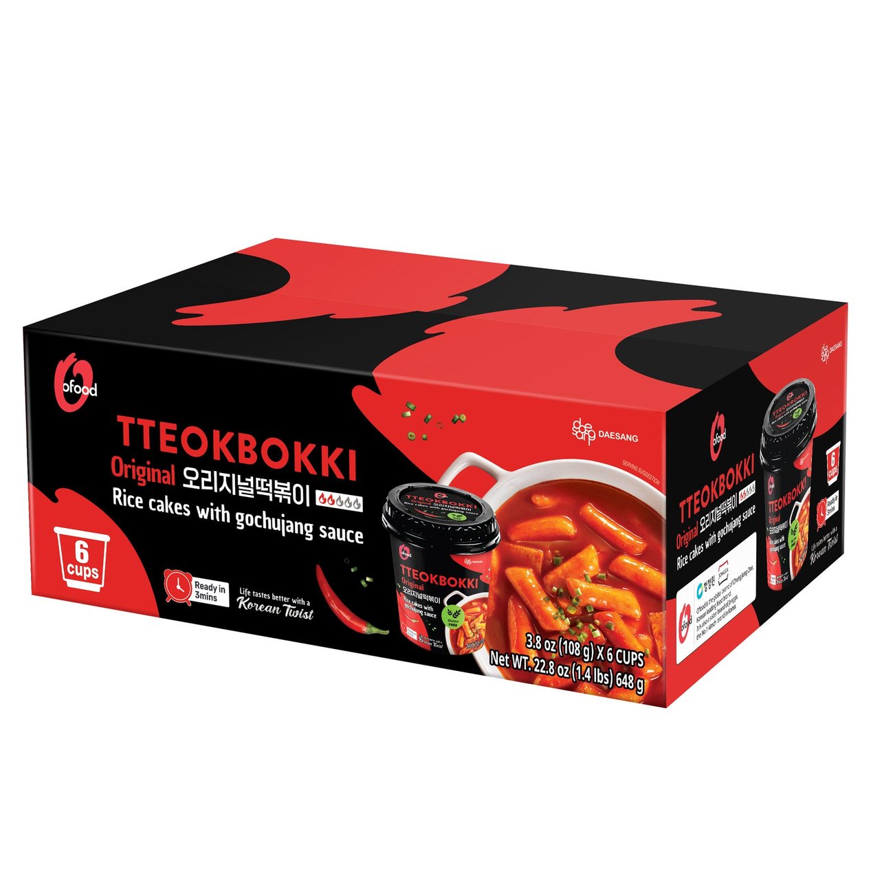 O'Food Tteokbokki Original 6 Pack 4.5 Ounces Each - Image 1
