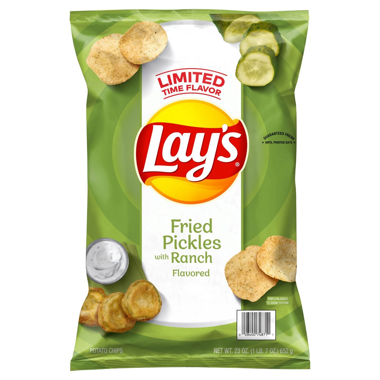 Lay's Fried Pickle & Ranch Flavored Potato Chips, 23 oz