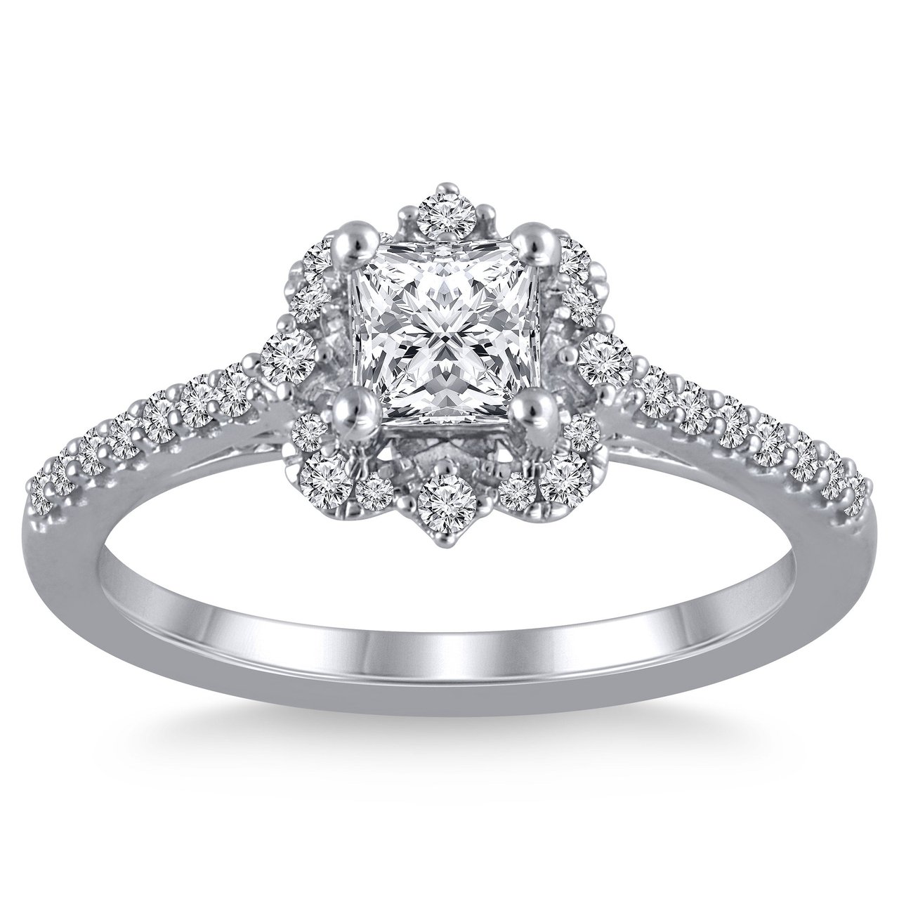 0.75 CTW Princess Cut Platinum VS2, I Color Diamond Ring, Size 7 - Image 1
