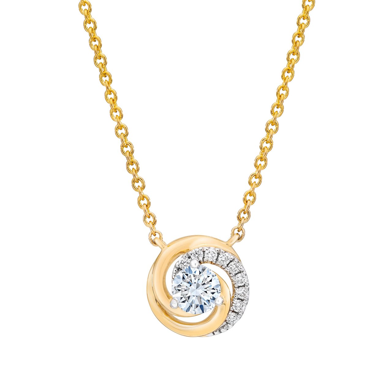 14kt Yellow Gold VS2 I 0.28 CTW Round Diamond Pendant - Image 1