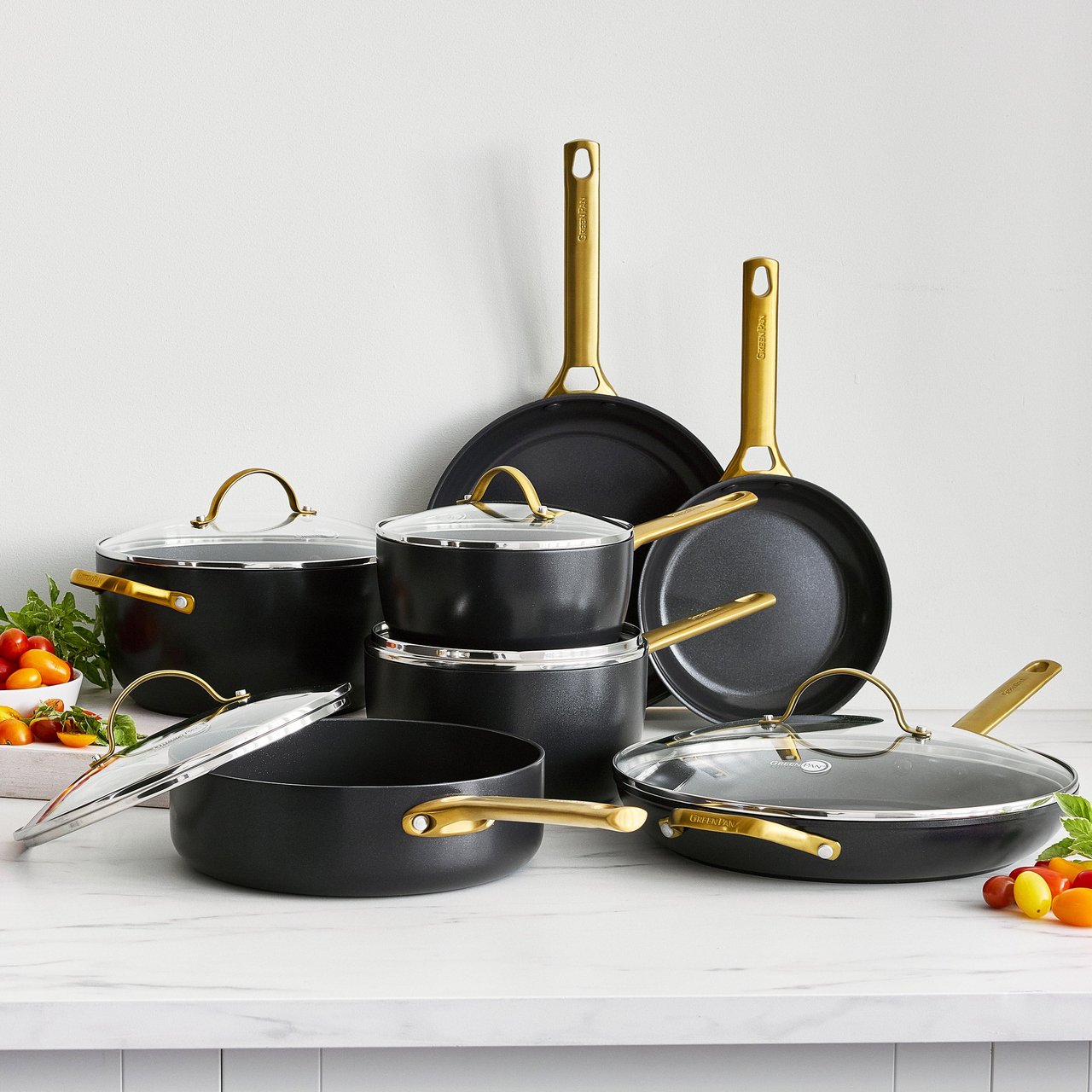 GreenPan Reserve 12-Piece Cookware Set, Black - Image 1