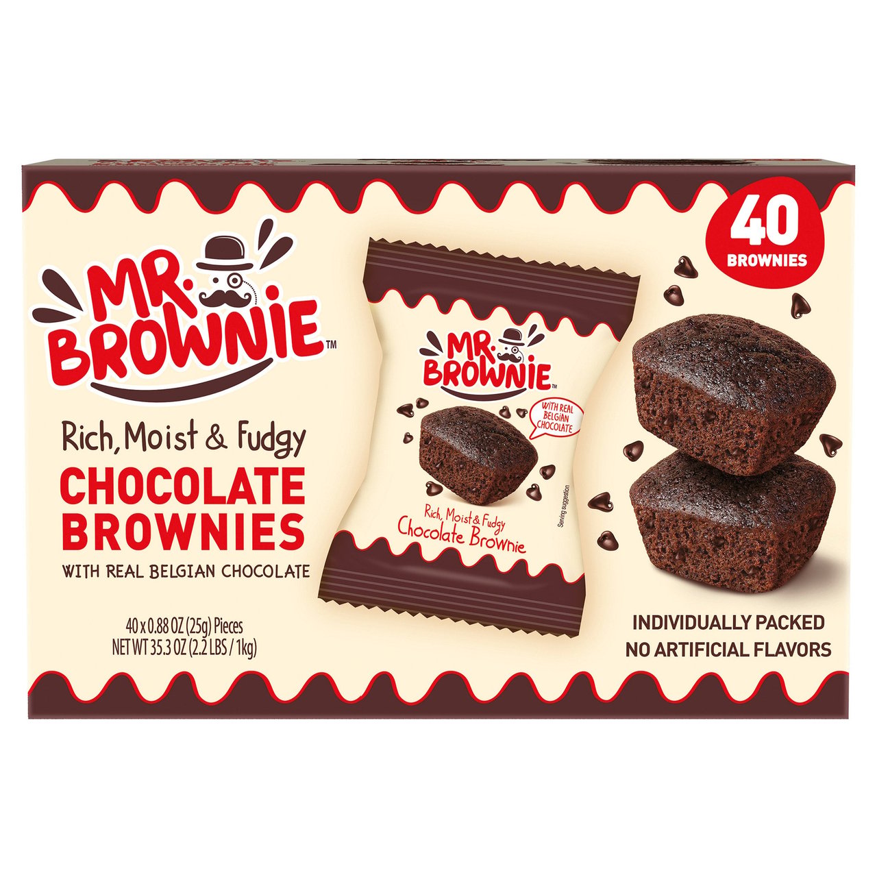 Mr. Brownie Galactic Chocolate Brownies, 40 ct / 0.88 oz Each - Image 1