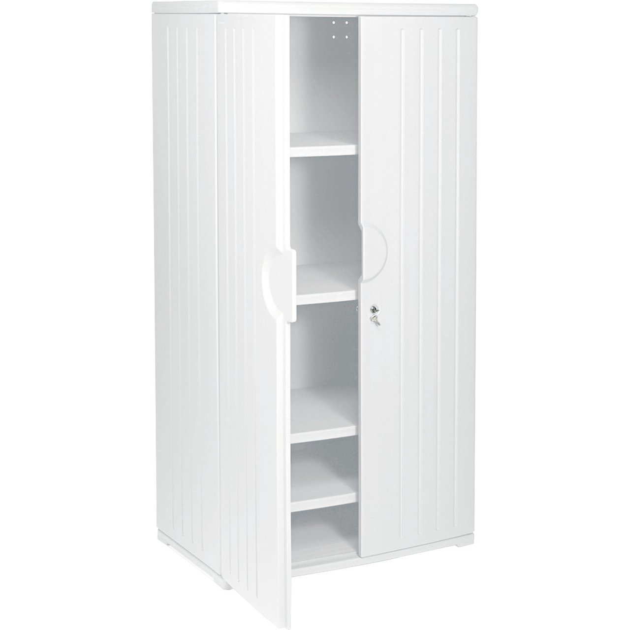 Iceberg OfficeWorks Resin Storage Cabinet, 36"W x 22"D x 72"H, Platinum