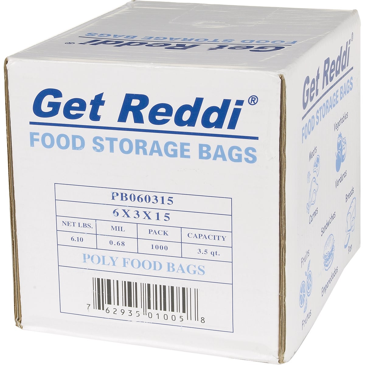 Inteplast Group 3.5 Qt Poly Food Bag, 1000 CT - P060315 - Image 1