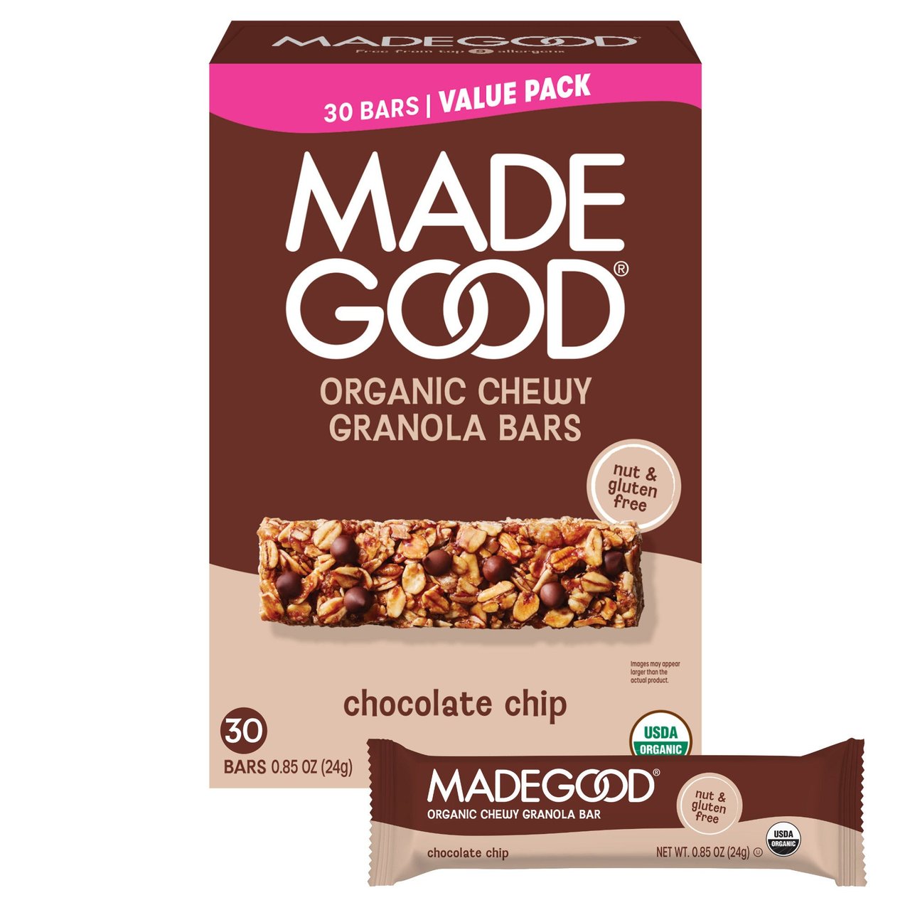 MADE GOOD CHOCOLATE CHIP BAR 30 COUNT BOX - Image 1