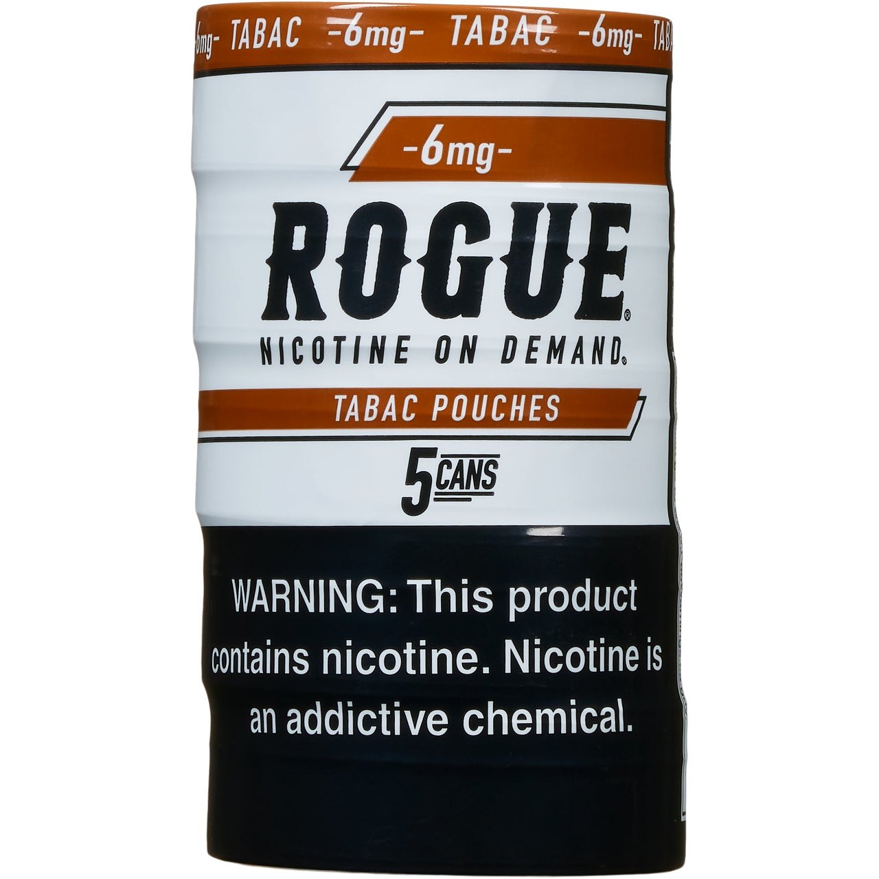 Rogue Tabac 6mg Nicotine Pouch 5/20ct Can Roll - Image 1