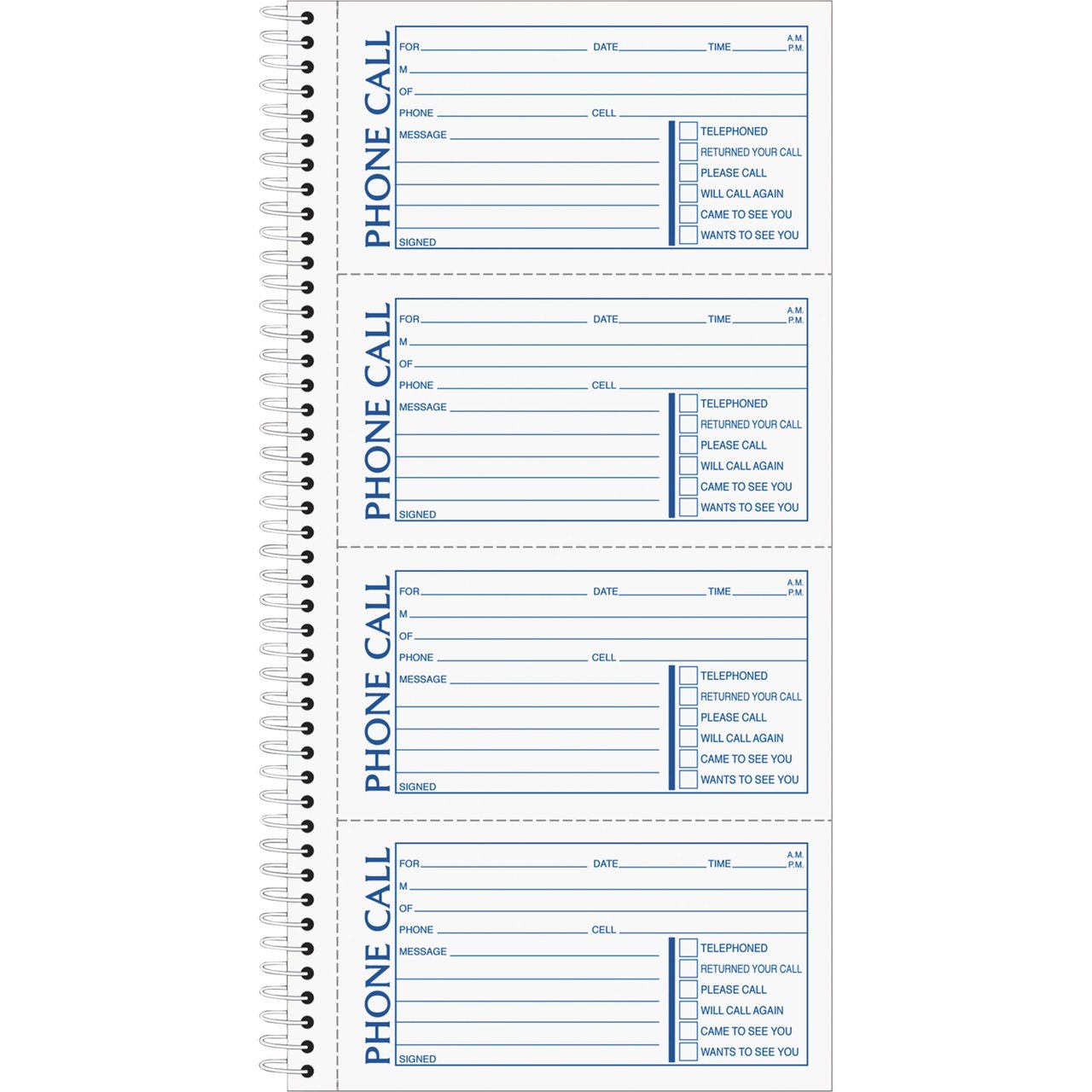 TOPS Spiral Message Book TOP4003KT, 1,200 Messages, 3-Count - Image 1