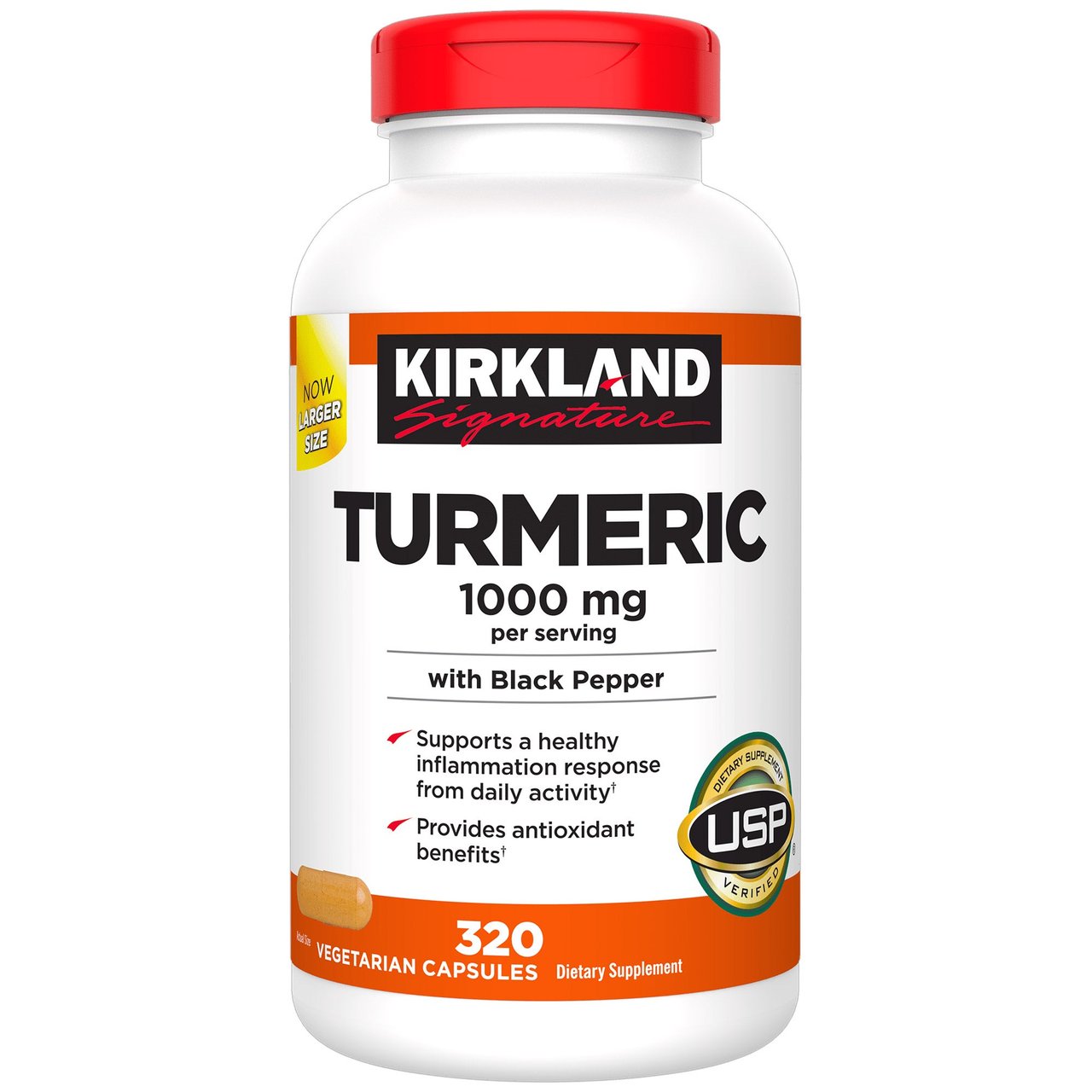 Kirkland Signature Turmeric with Black Pepper 1000mg 320ct - Image 1