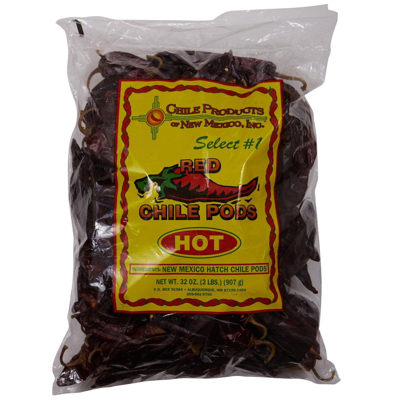 Chile Products of New Mexico Red Chile Pods (Hot), 32 Ounce
