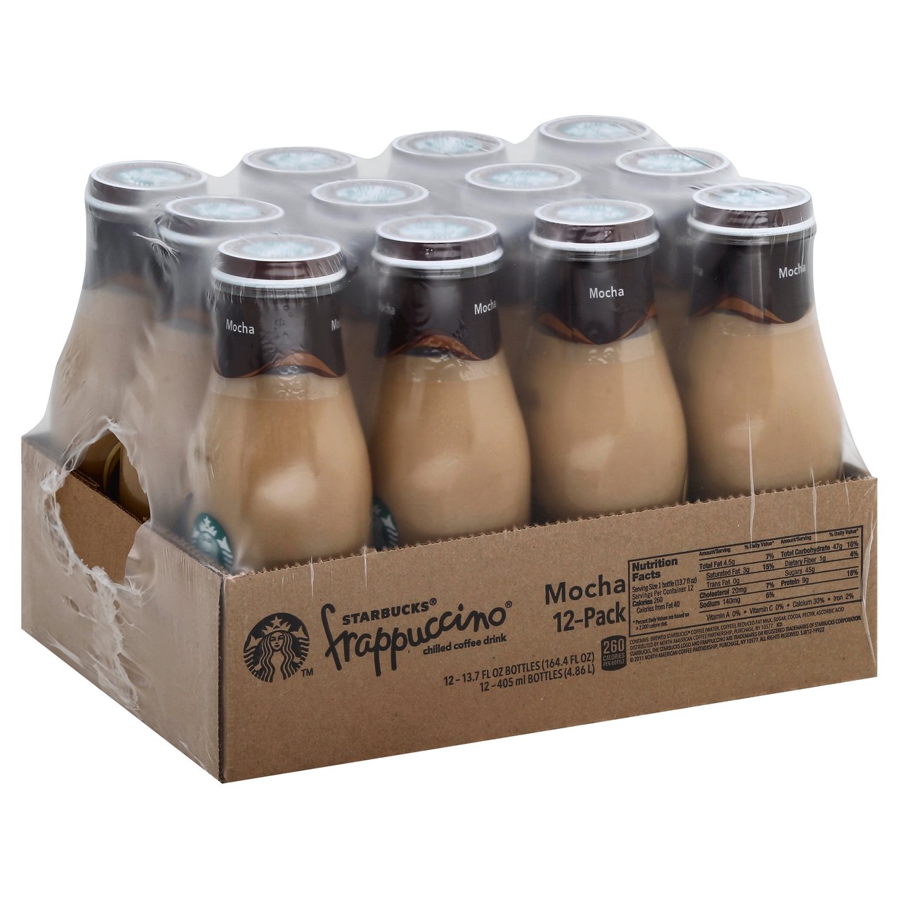 Starbucks Frappuccino Chilled Coffee Drink, Mocha, 13.7 fl oz, 12 ct - Image 1