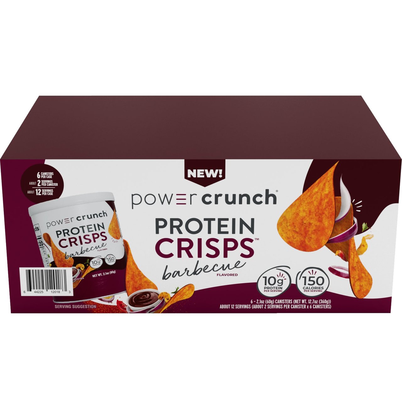 Power Crunch Protein Crisps BBQ, 6-Pack (2.1 oz Each) - Image 1
