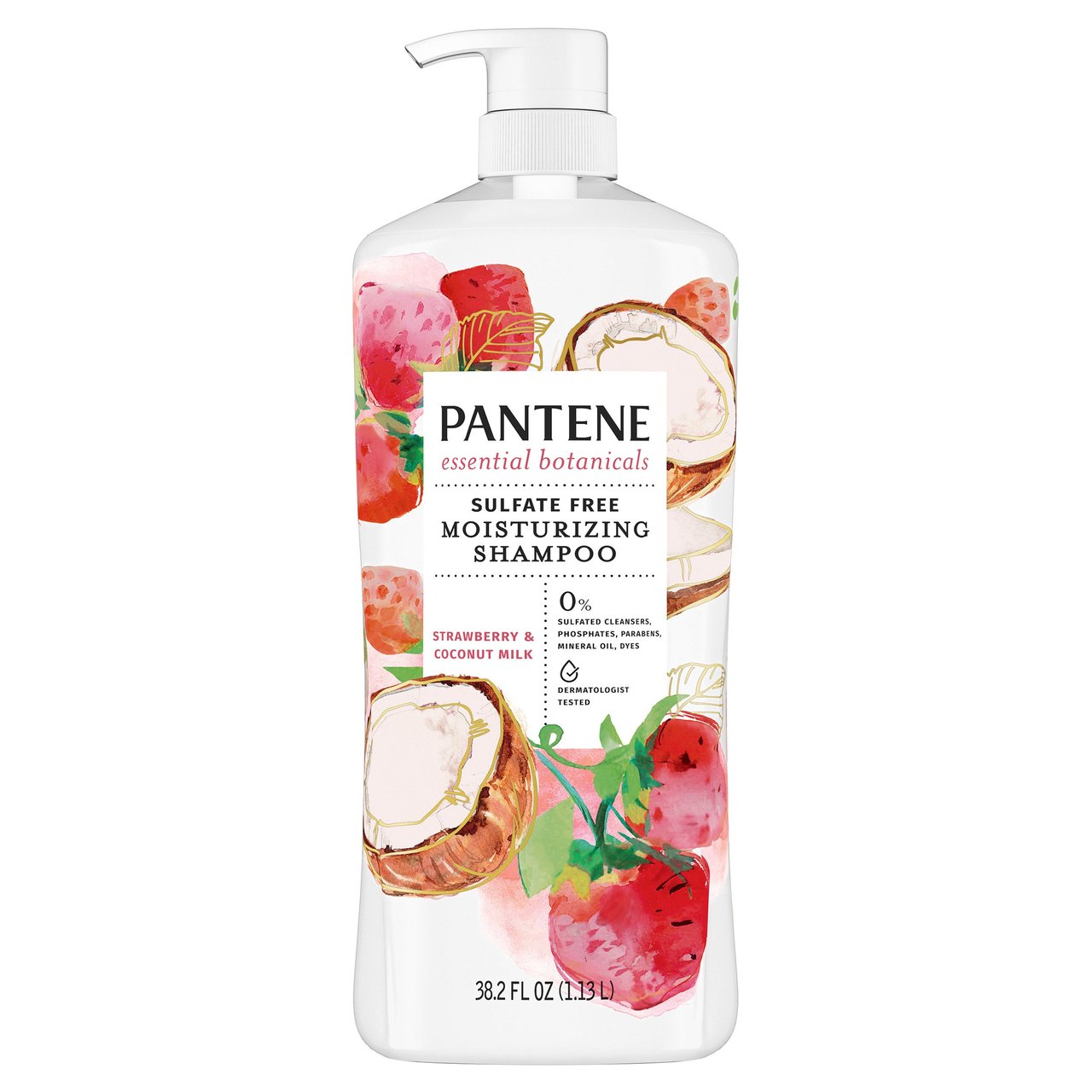Pantene Essential Botanicals Strawberry Coconut Shampoo 38.2 oz - Image 1