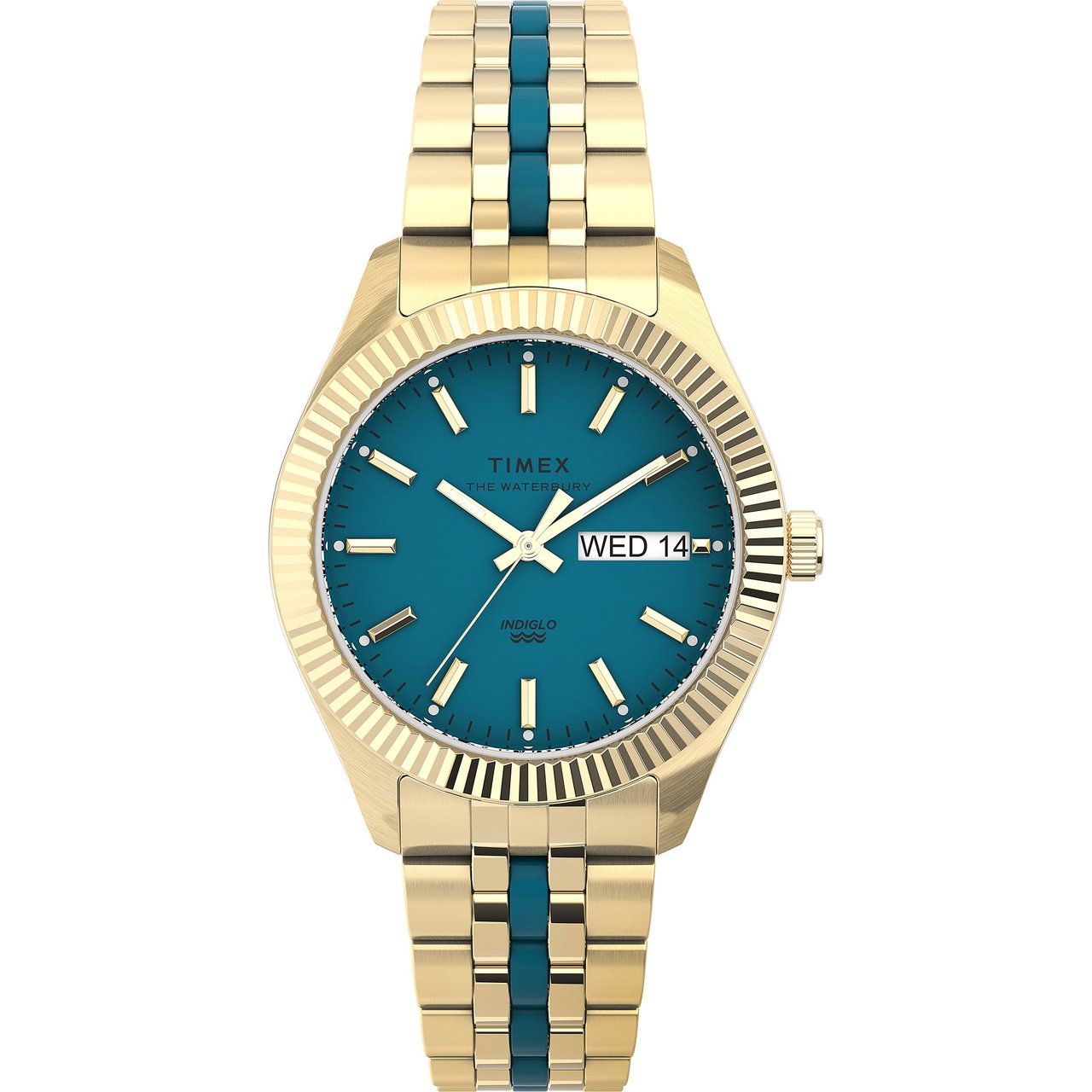 Timex Waterbury Legacy Aqua Dial Ladies Quartz Watch