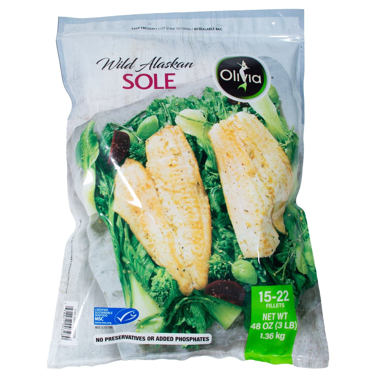 Olivia Wild Alaskan Sole Fillets, 3 lbs - Image 1