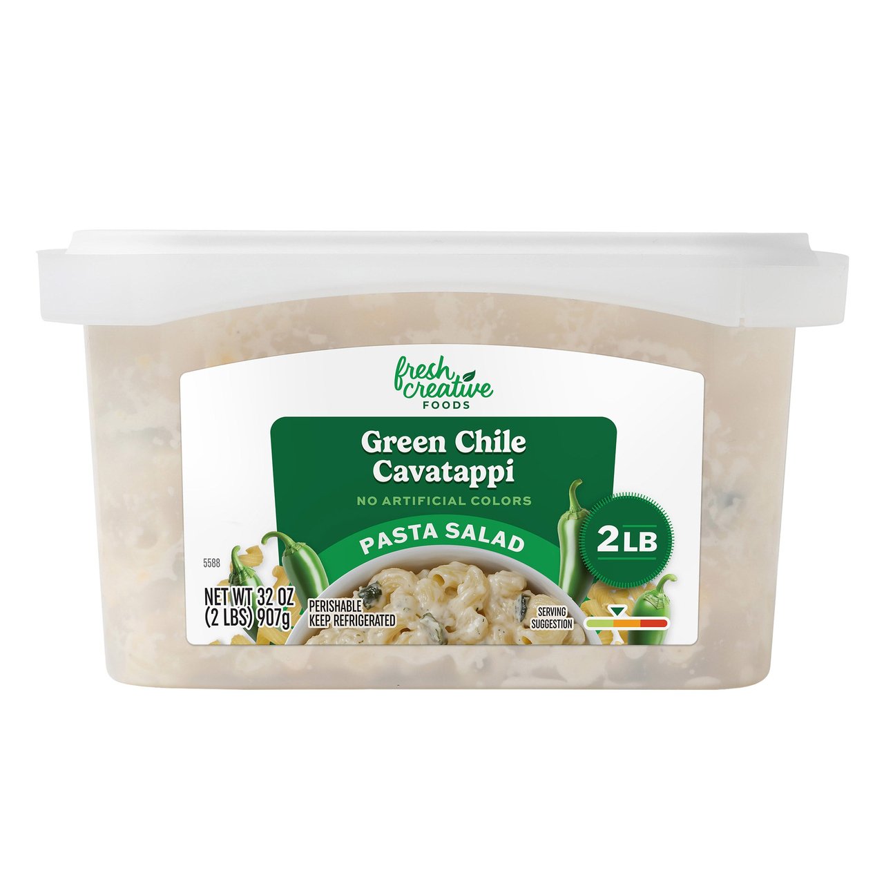 Fresh Creative Foods Green Chile Cavatappi Pasta Salad, 2 Pound Container - Image 1