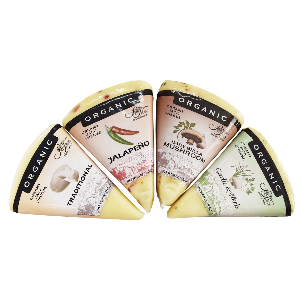 Organic Jack Cheese Variety, 4/6 oz - Image 1