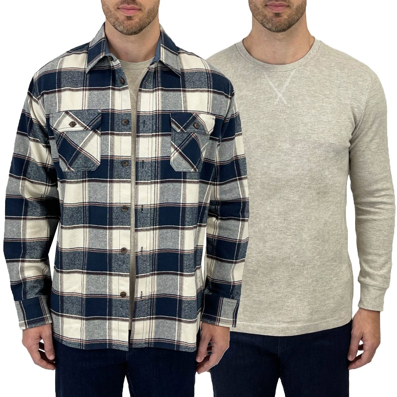 Jachs Men's Thermal & Flannel Shirt Set - Image 1