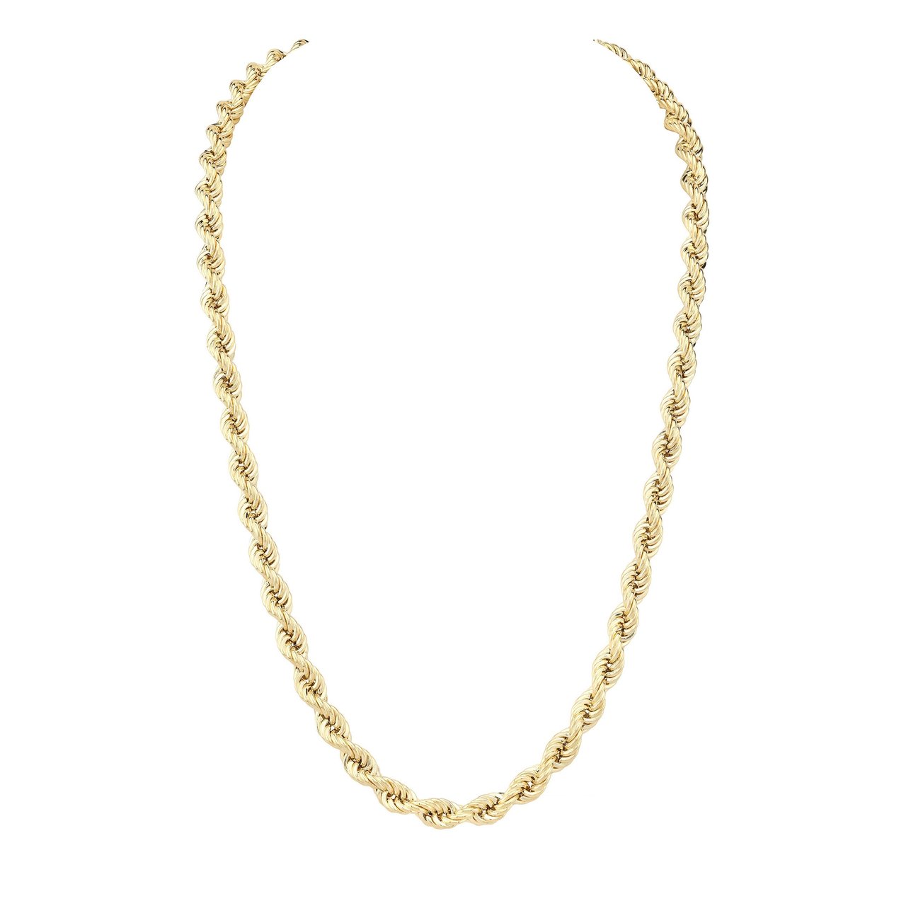 18kt Yellow Gold 18" Twisted Hollow Rope Necklace Made in Italy - Image 1