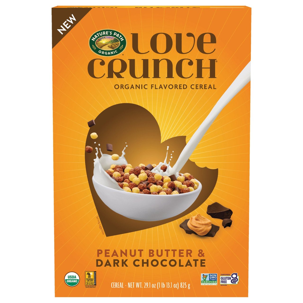 Nature's Path Love Crunch Organic Peanut Butter & Dark Chocolate Cereal, 29.1 oz Box - Image 1