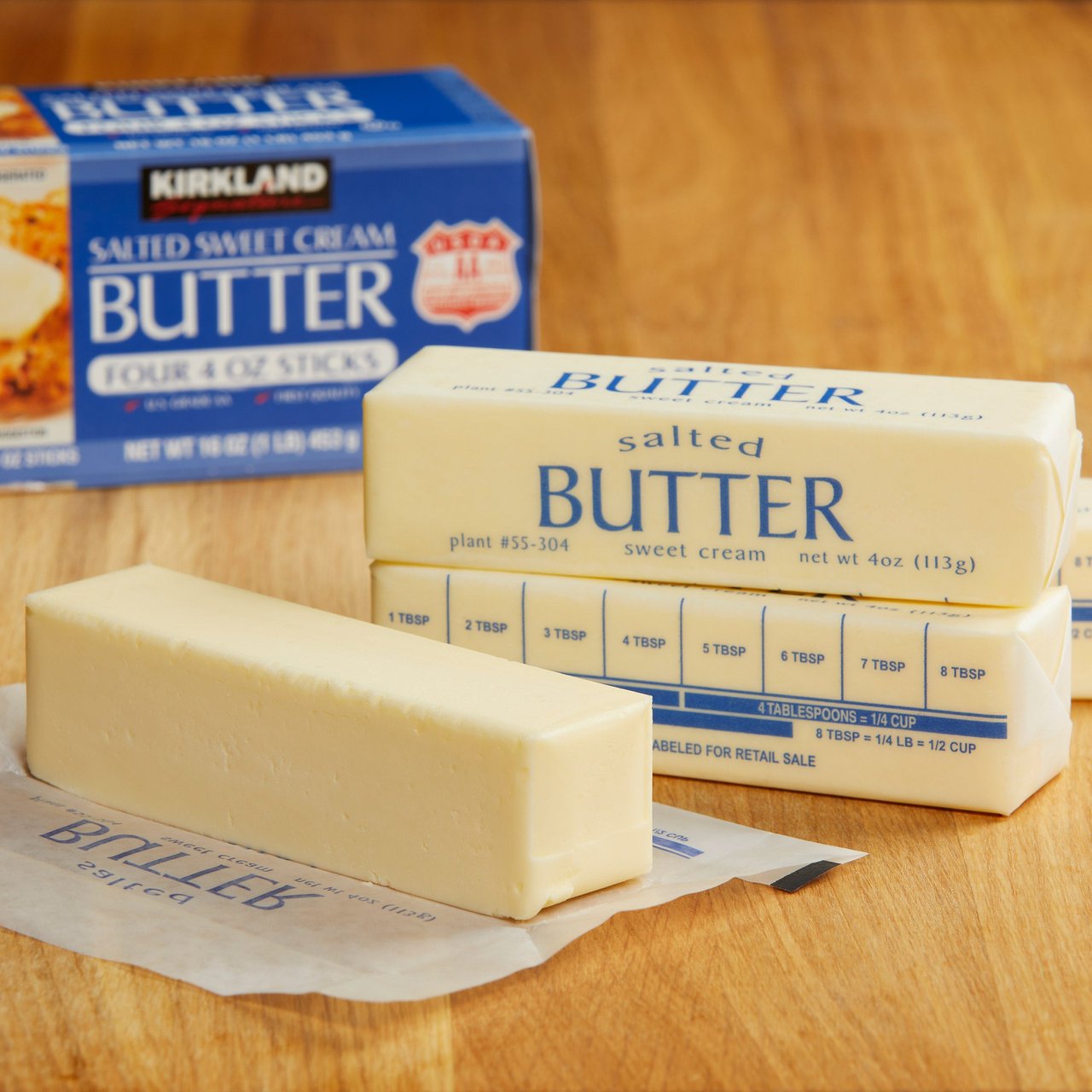 Kirkland Signature Salted Butter Quarters, 4 x 1 lb - Image 1