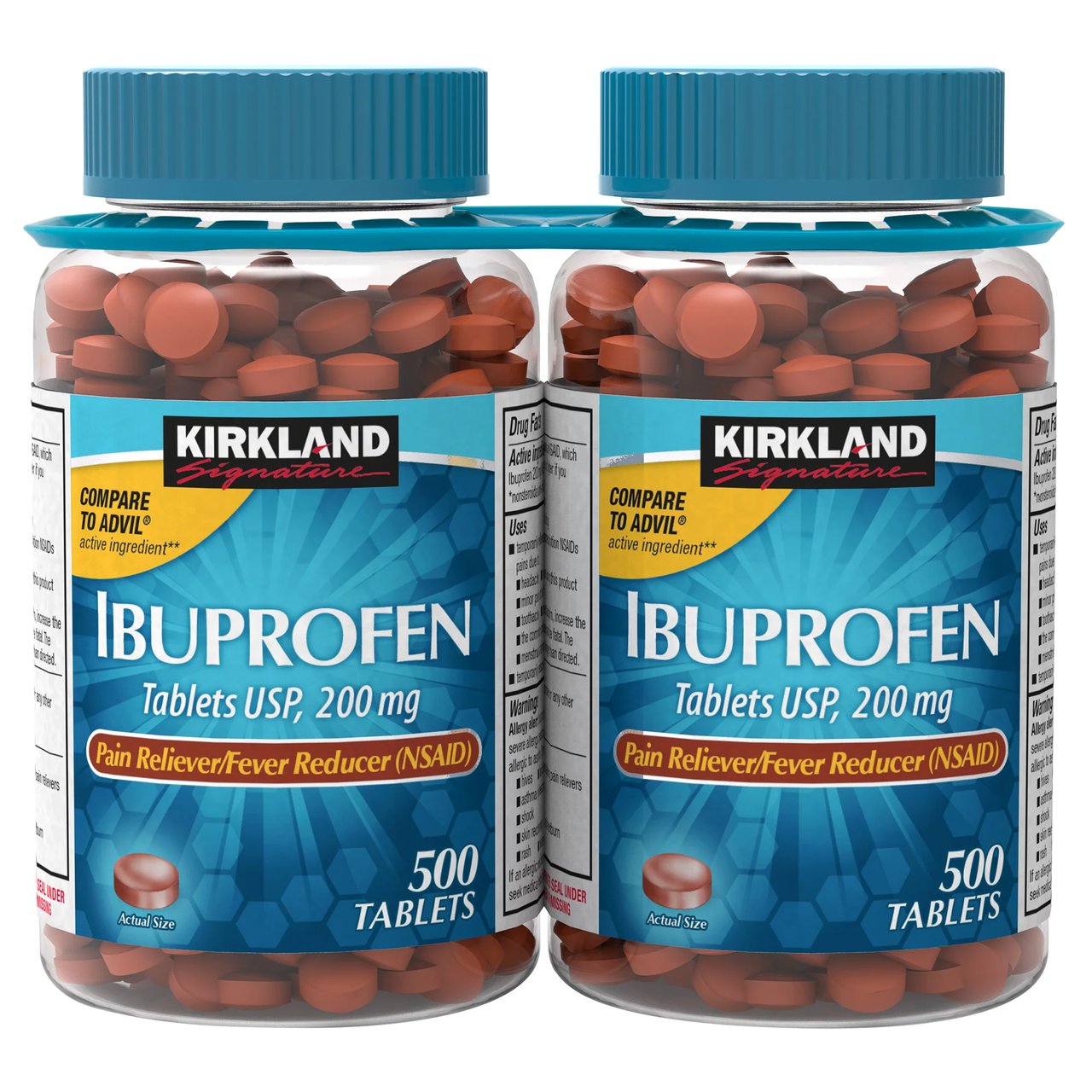 Kirkland Signature Ibuprofen 200mg, 2 x 500 Count - Image 1