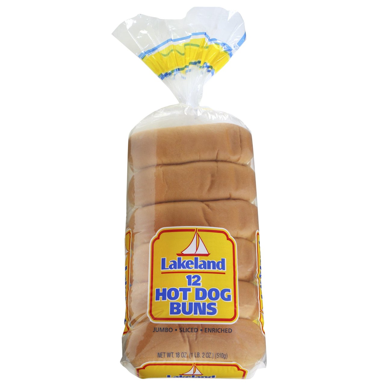 Lakeland Jumbo Hot Dog Buns, 2/12 Count Packages - Image 1