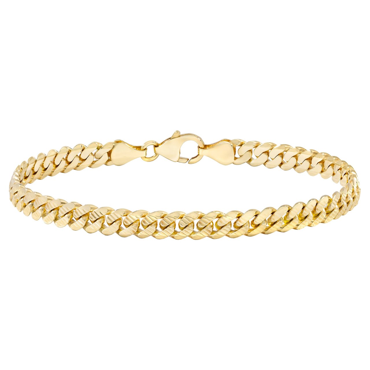 14kt Yellow Gold 8.5" 2-Sided Cuban Bracelet Made in Italy - Image 1