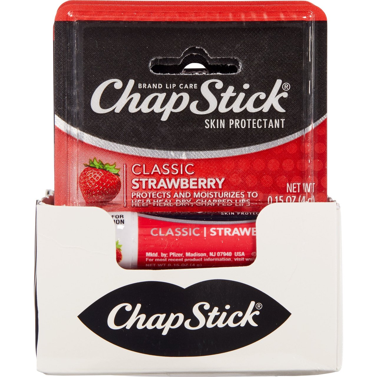 ChapStick Lip Balm, Classic Strawberry, 12-Pack (0.15 oz each) - Image 1