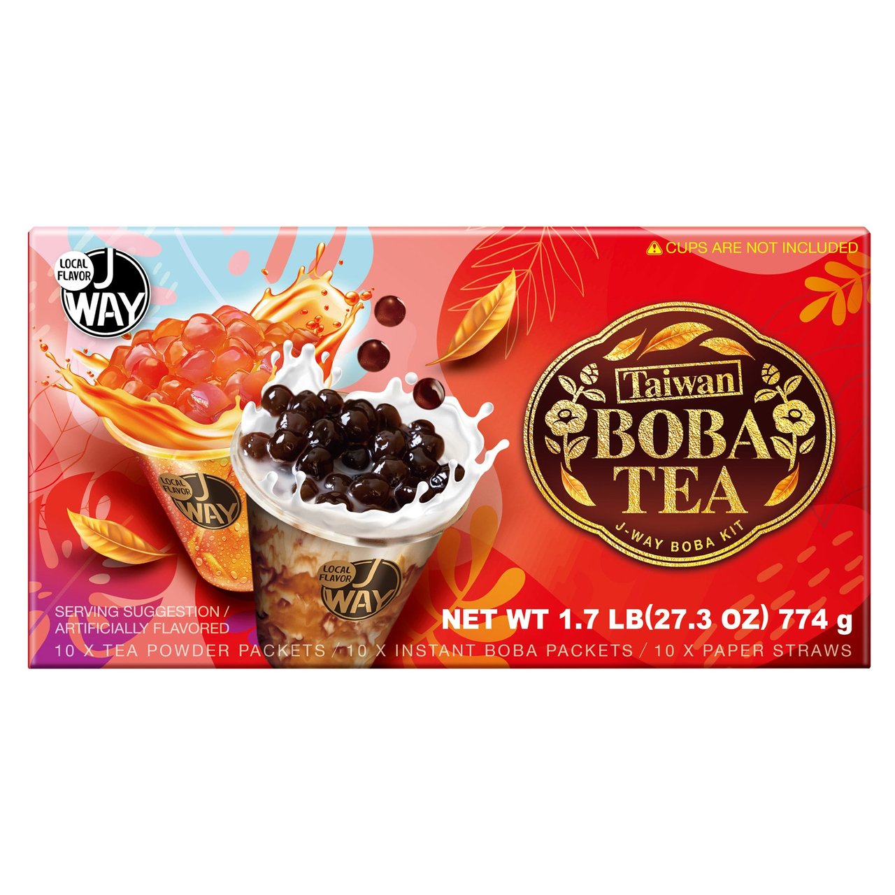 J-Way Boba Tea Kit Variety, 10 × 2.73 oz (1.70 lbs)