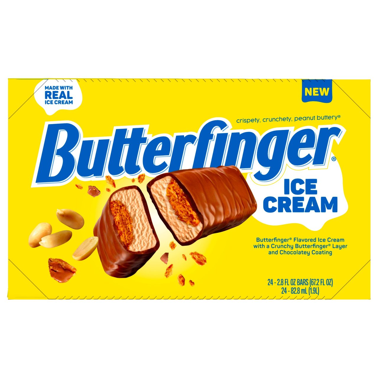 Butterfinger Ice Cream Bars, 2.8 fl oz, 24 Count - Image 1