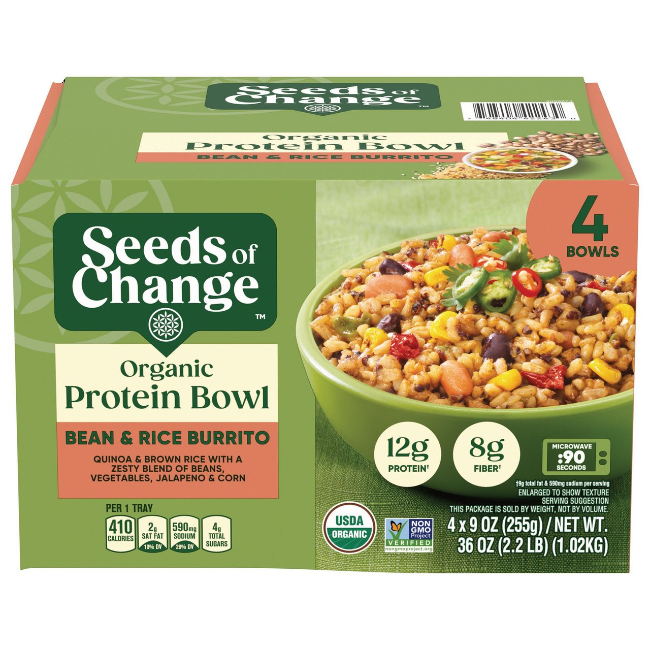 Seeds of Change Organic Protein Burrito Bowl, 4-Pack (9 oz each) - Image 1
