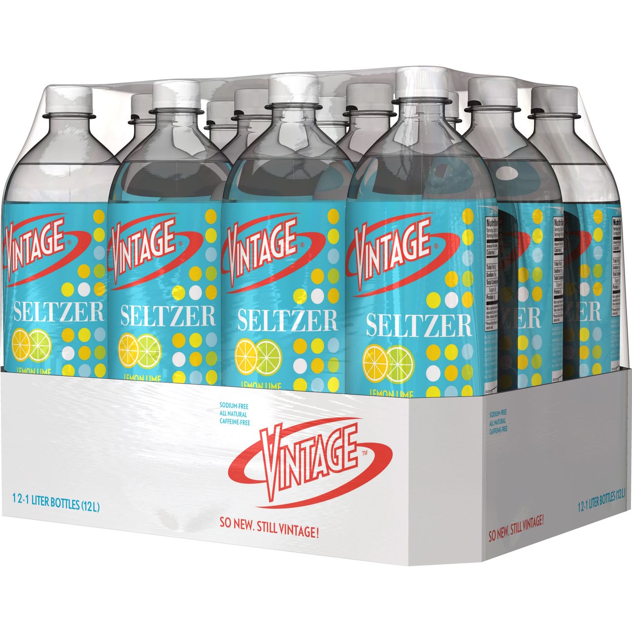 Vintage Lemon/Lime Seltzer, 12 x 33.8 fl oz - Image 1
