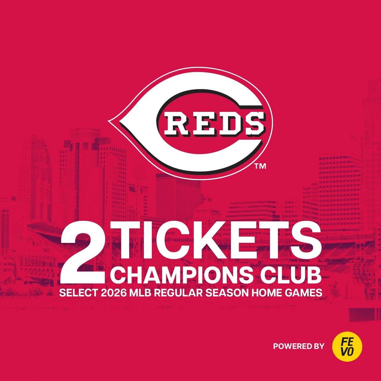 Cincinnati Reds 2 Champion Club Tickets - Non-Refundable