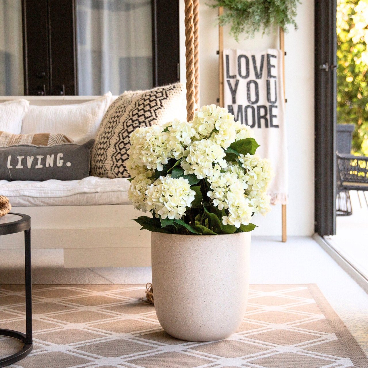 Nearly Natural Faux 35" Porch Hydrangea - Image 1