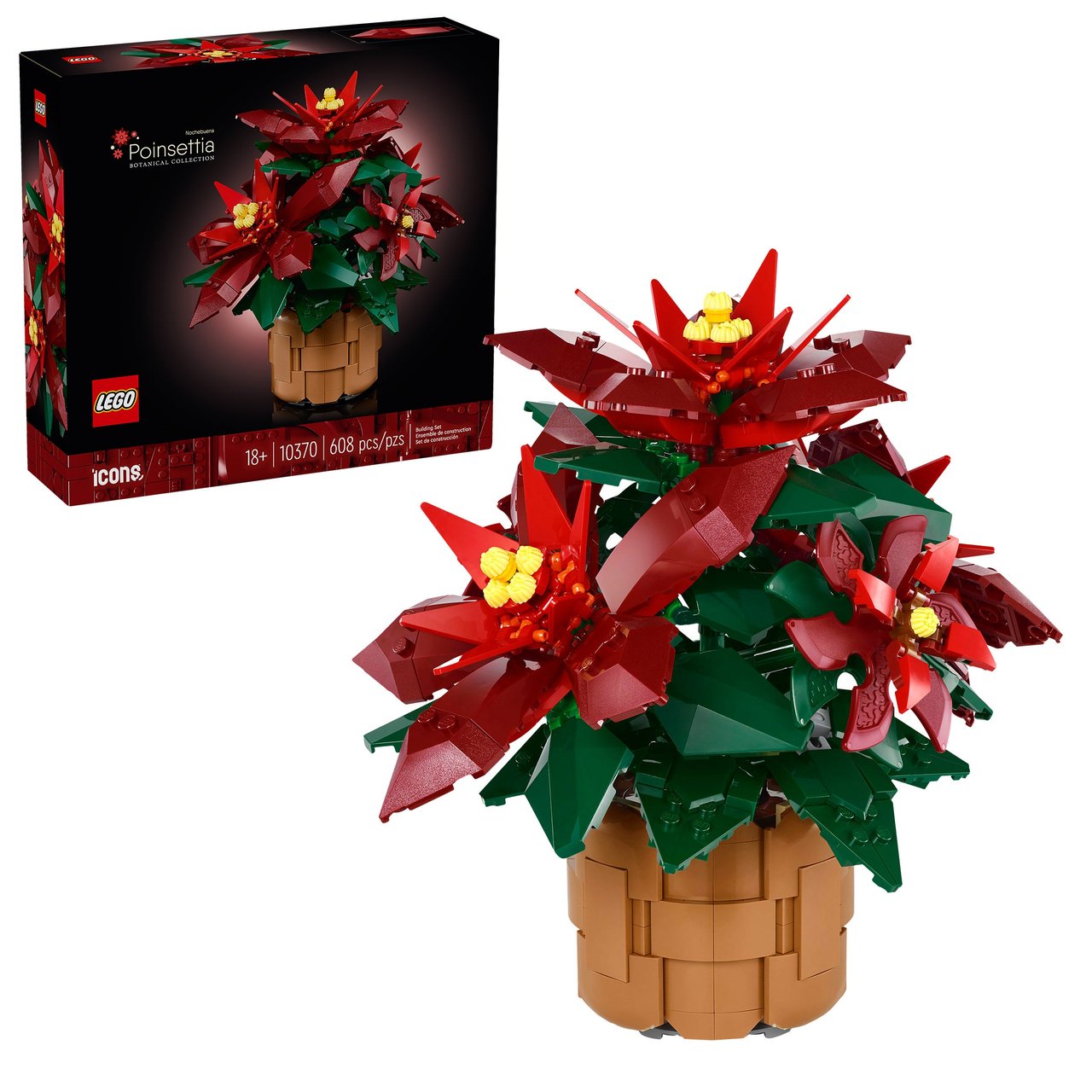 LEGO Icons Poinsettia Botanical Collection Building Set 10370 - Image 1