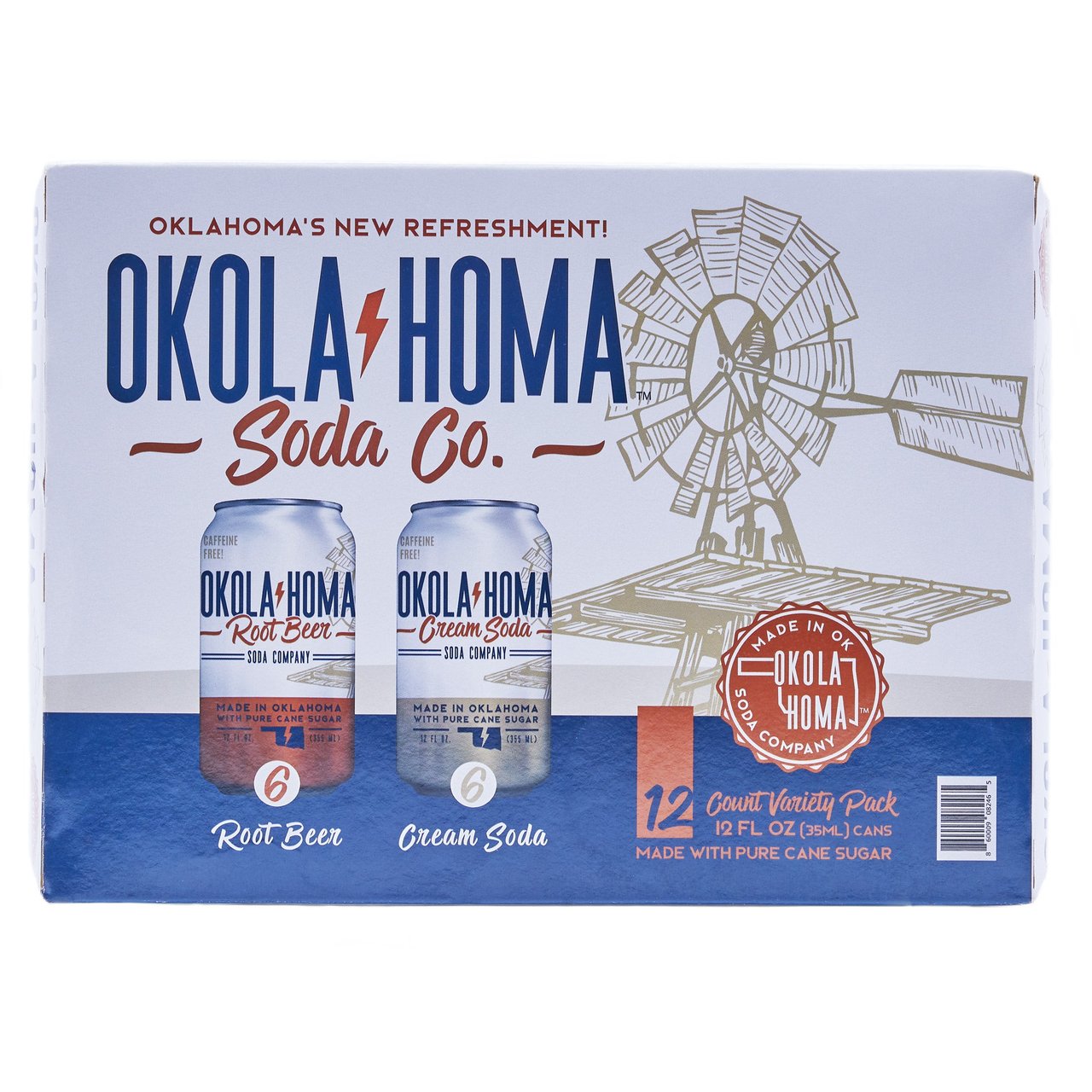 Okolahoma Soda Root Beer & Cream Soda Variety Pack, 12 ct / 12 fl oz - Image 1