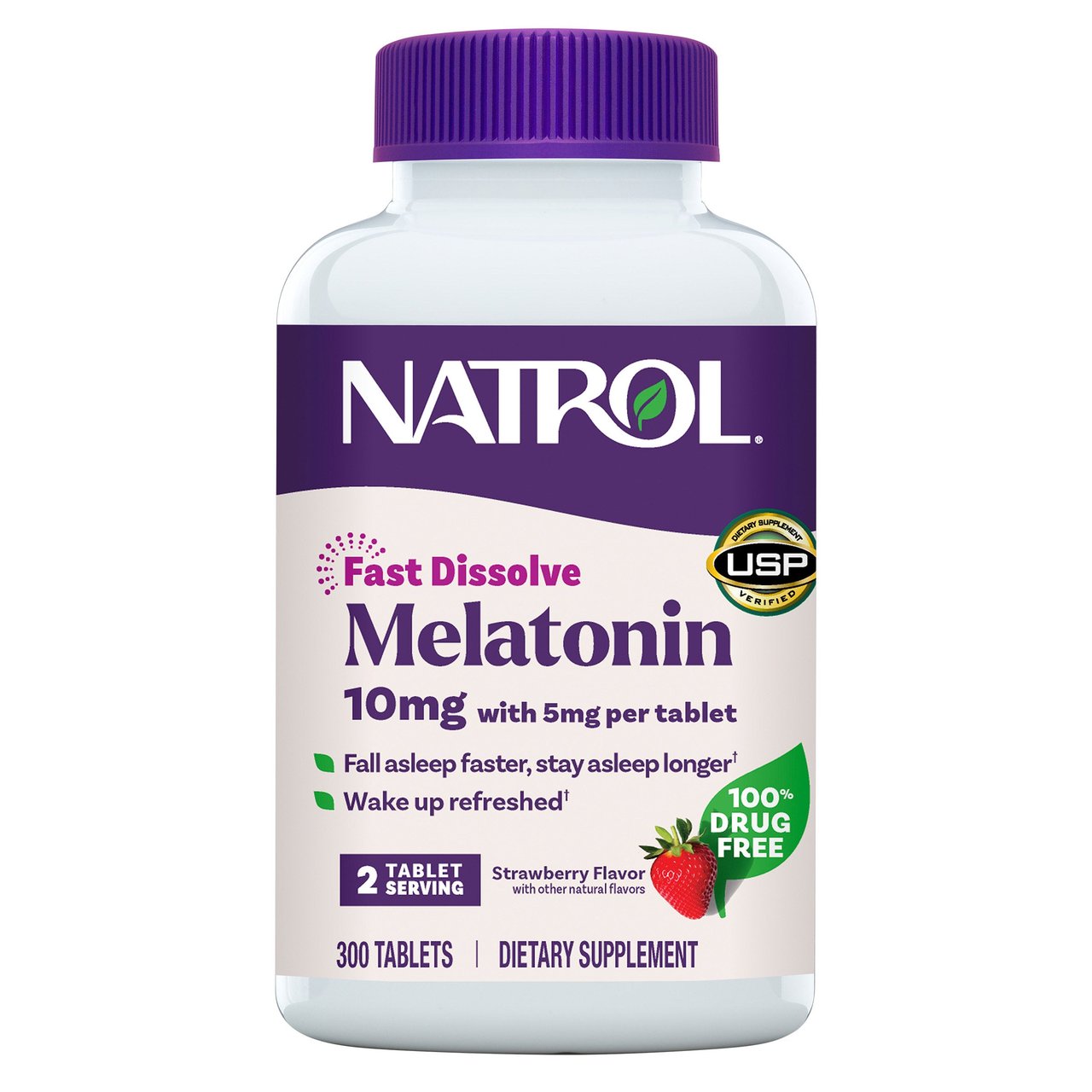 NATROL MELATONIN 10MG FAST DISSOLVE 300 TABLETS - Image 1