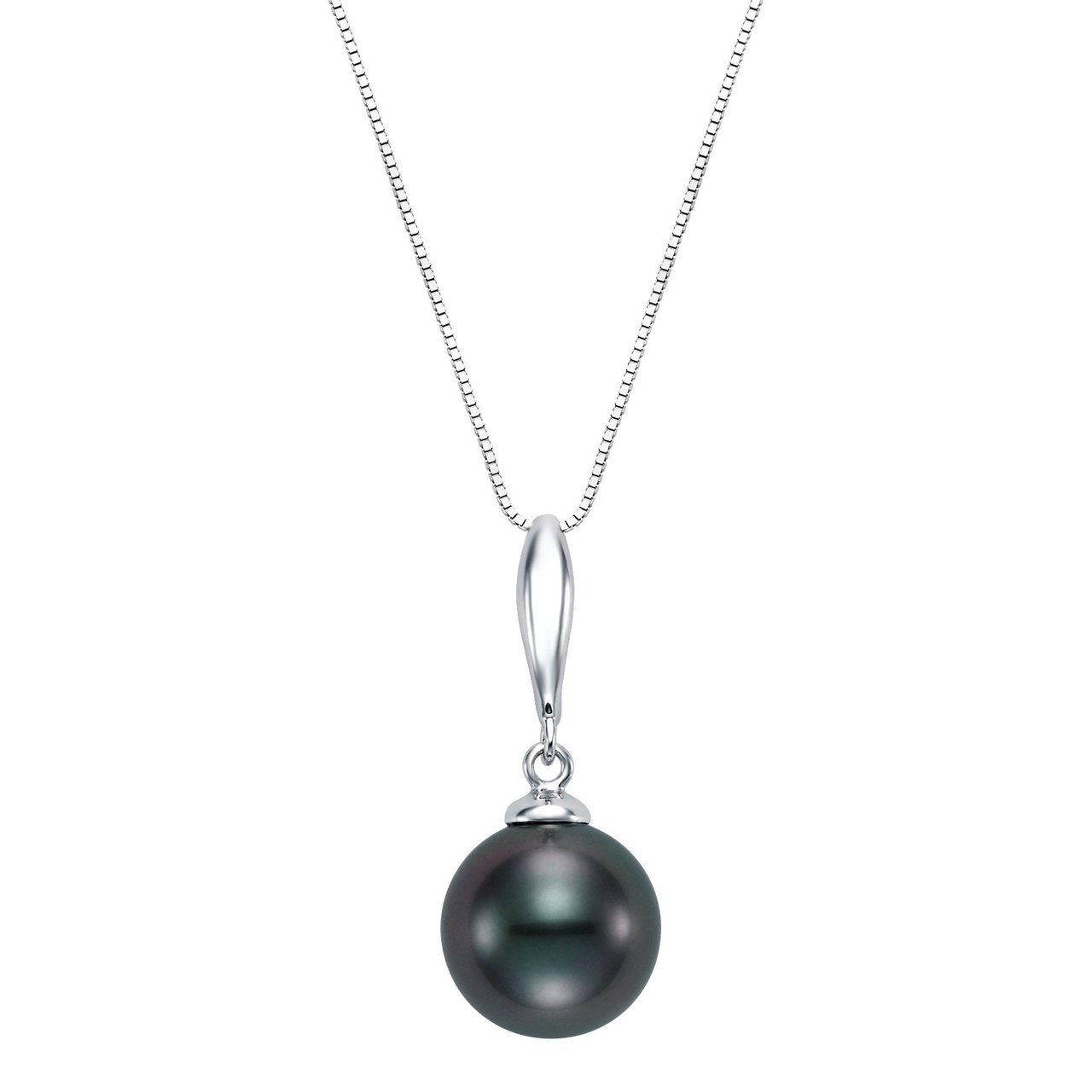 14kt White Gold 10-11mm Tahitian Cultured Pearl 18" Pendant