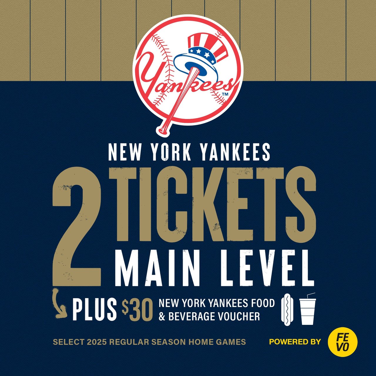 MLB New York Yankees 2 Main Level Tickets - Item is Non-Refundable